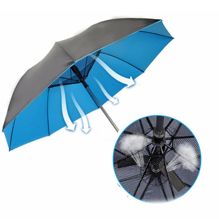 Portable Fan Umbrella with Built-in Cooling